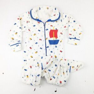 Vintage Kiddo Terry Boat Zip Up Footie